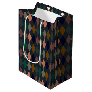 Sac Cadeau Moyen Bois foncé Harlequin Diamants