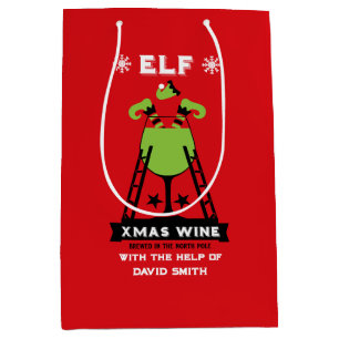 Sac Cadeau Moyen Boisson de Noël Elf