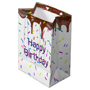 Sac Cadeau Moyen Bonbons D'Anniversaire Saupoudrés Et Chocolat