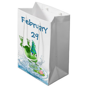 Sac Cadeau Moyen Bond Année Anniversaire Grenouille