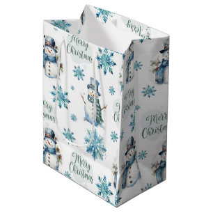 Sac Cadeau Moyen Bonhomme de neige de Noël