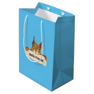 Sac Cadeau Moyen Bonjour ami Funny Squirrel