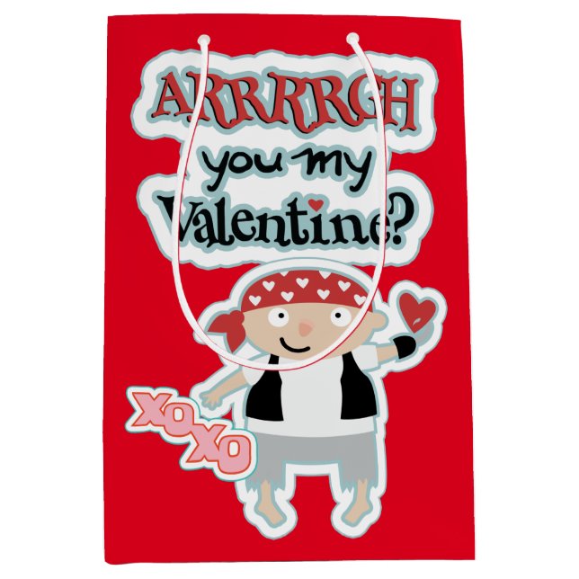 Sac Cadeau Moyen Bonne Pirate Valentine (Devant)