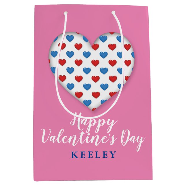 Sac Cadeau Moyen Bonne Saint Valentin (Devant)