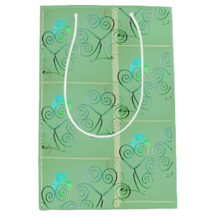 Sac Cadeau Moyen Bonne St Patrick's Day Shamrock Misty Green