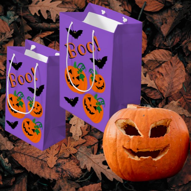 Sac Cadeau Moyen Boo Bats Citrouilles Trick ou Treat (Fun trick or treat bags!)