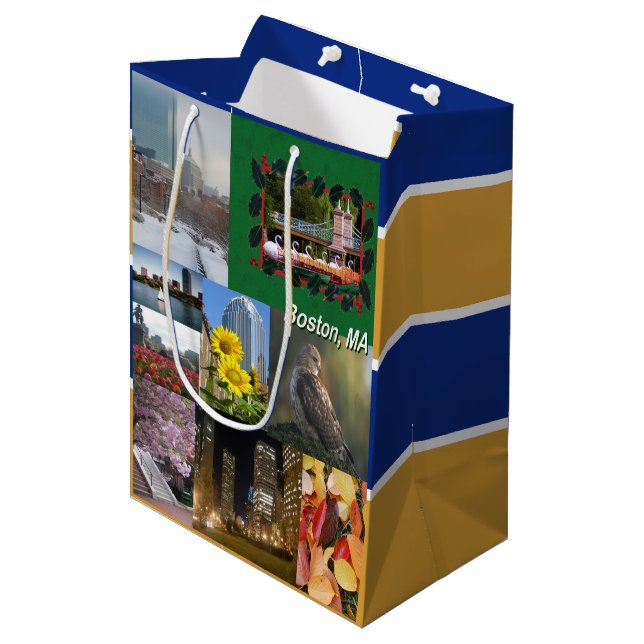 Sac Cadeau Moyen Boston, Massachusetts (Devant Angle)