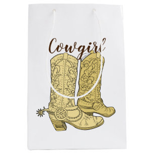 Sac Cadeau Moyen Bottes Cowgirl Cowboy