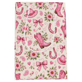 Sac Cadeau Moyen Bottes Nœuds et Petits Pieds