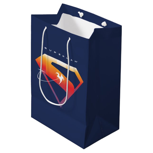 Sac Cadeau Moyen Bouclier Superman de coucher de soleil (Devant Angle)