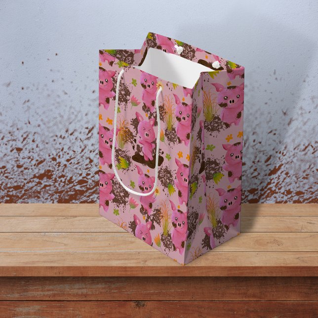 Sac Cadeau Moyen Boue Bath Piggy (Cute piggy gift bag)
