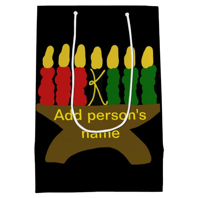Sac Cadeau Moyen Bougies Kwanzaa - Sac-cadeau moyen (Dos)