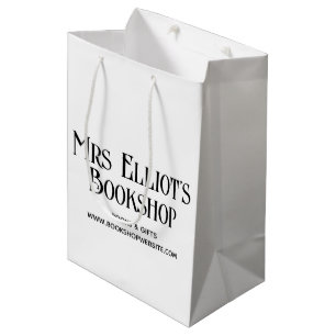 Sac Cadeau Moyen Boutique Commerce Noir & Blanc Moderne Simple