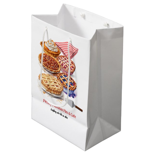 Sac Cadeau Moyen Boutique de tartes (Devant Angle)