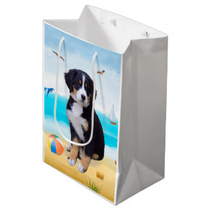 Sac Cadeau Moyen Bouviers Bernois sur la Plage