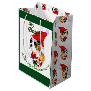 Sac Cadeau Moyen Boxer de Noël Joyeux