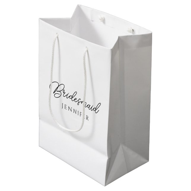 Sac Cadeau Moyen Bridesmaid Bachelorette Nom Femme Modèle (Devant Angle)