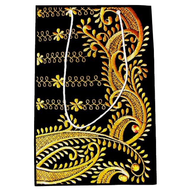 Sac Cadeau Moyen Broderie arabe (Devant)
