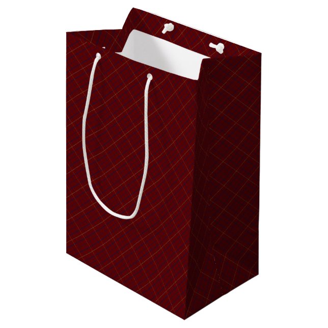 Sac Cadeau Moyen Brooks Maroon Blue Gold (Devant Angle)