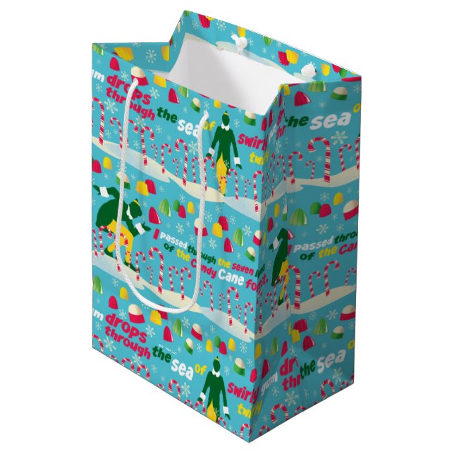Sac Cadeau Moyen Buddy le Motif Elf Candy (Devant Angle)