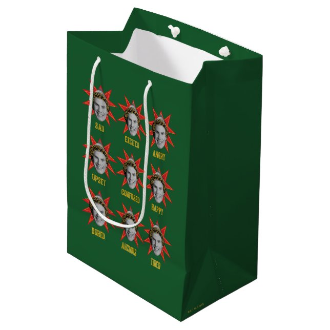 Sac Cadeau Moyen Buddy l'Elfe | Émotions (Devant Angle)