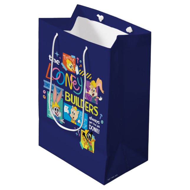Sac Cadeau Moyen BUGS BUNNY BUILDERS™| The Looney Builders Collage (Devant Angle)