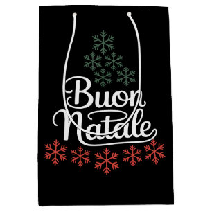 Sac Cadeau Moyen Buon Natale Italienne Famille de Noël