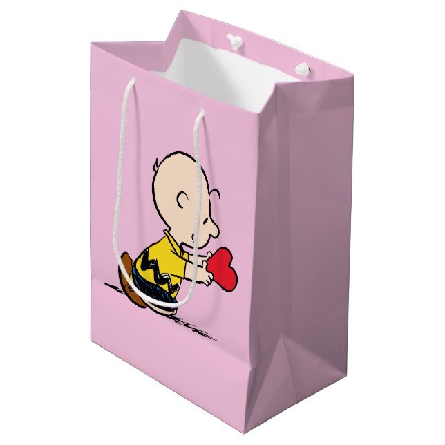 Sac Cadeau Moyen cacahuètes | Saint Valentin Charlie Coeur rouge Br (Devant Angle)