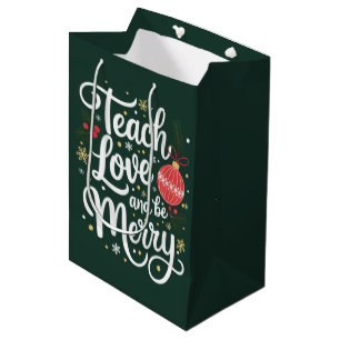Sac Cadeau Moyen Cadeau drôle pour professeur Noël Enseigner Amour