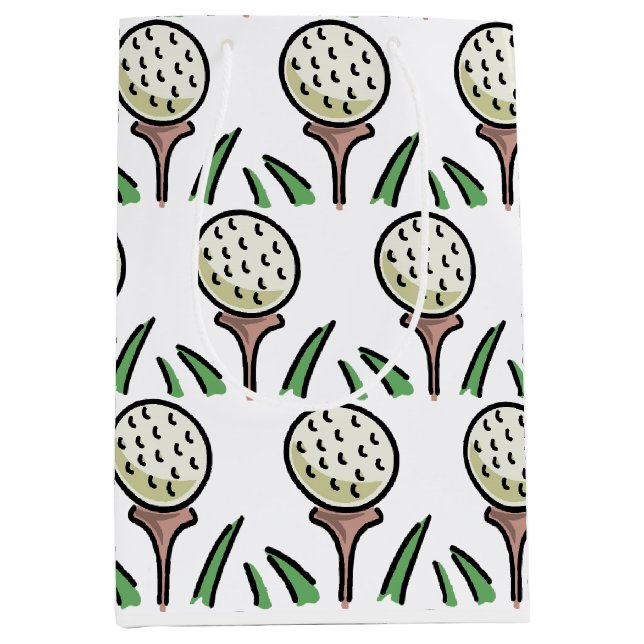 Sac Cadeau Moyen Cadeau Golfer Surdimensionné Golf Balls Gold Tee - (Devant)