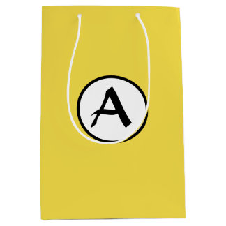 SAC CADEAU MOYEN CADEAU JAUNE MONOGRAMME PERSONNALISÉ