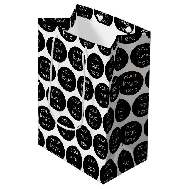 Sac Cadeau Moyen Cadeaux clients du logo de l'entreprise promotionn (Devant Angle)