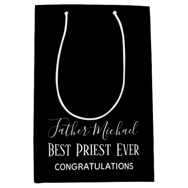Sac Cadeau Moyen Cadeaux du prêtre Pasteur Clergé - Simple Personna (Devant)
