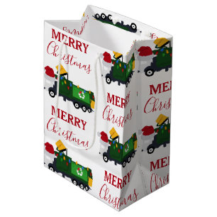 Sac Cadeau Moyen Camion de recyclage de Noël