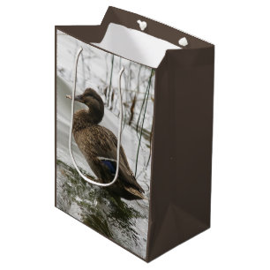 Sac Cadeau Moyen Canard gris sur le lac sombre
