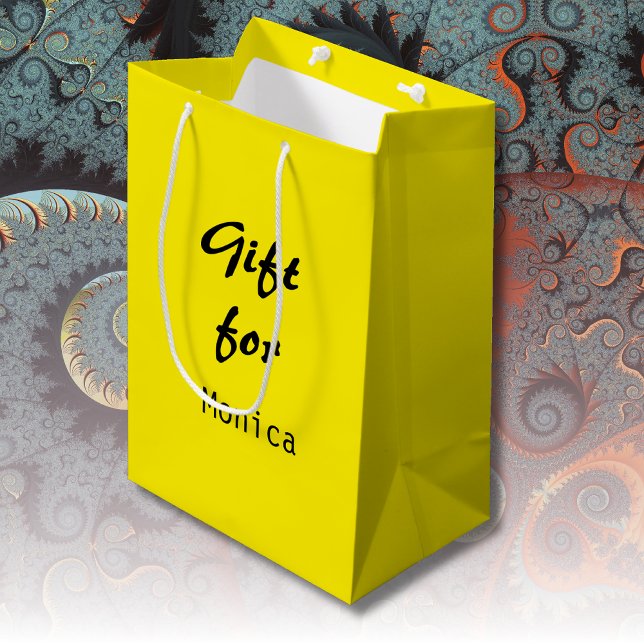 Sac Cadeau Moyen Canary Yellow Personnalisé Élégant Nom élégant (Créateur téléchargé)