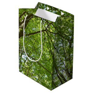 Sac Cadeau Moyen Canopée du printemps Feuille Green Nature Scene