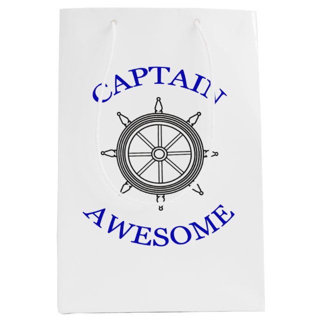 Sac Cadeau Moyen "Capitaine génial" (Devant)