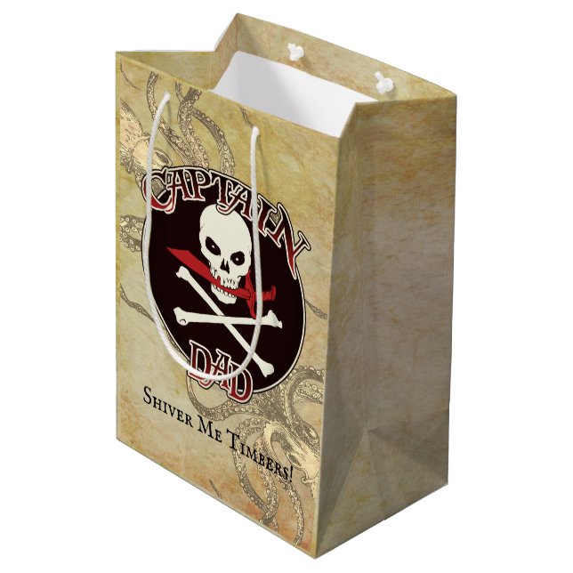 Sac Cadeau Moyen Capitaine Papa - Embracé par Deep Deep (Dos Angle)