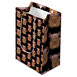 Sac Cadeau Moyen Capybara Axolotl Kawaii Amoureux des Animaux Jour 