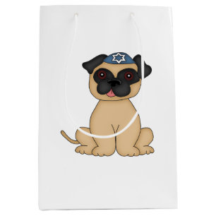Sac Cadeau Moyen Carlin beige Vacance-Mignon juif avec la kippa