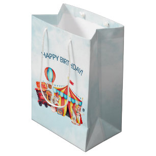 Sac Cadeau Moyen Carnival Cirque Big Top Blue Anniversaire