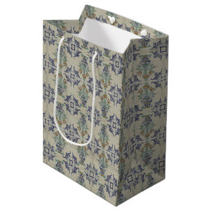Sac Cadeau Moyen Carrelage Delft Antique Pot de Fleur Céramique