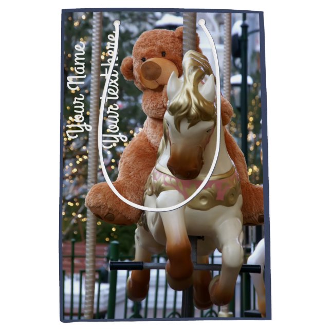 Sac Cadeau Moyen Carrousel avec ours en peluche (Devant)