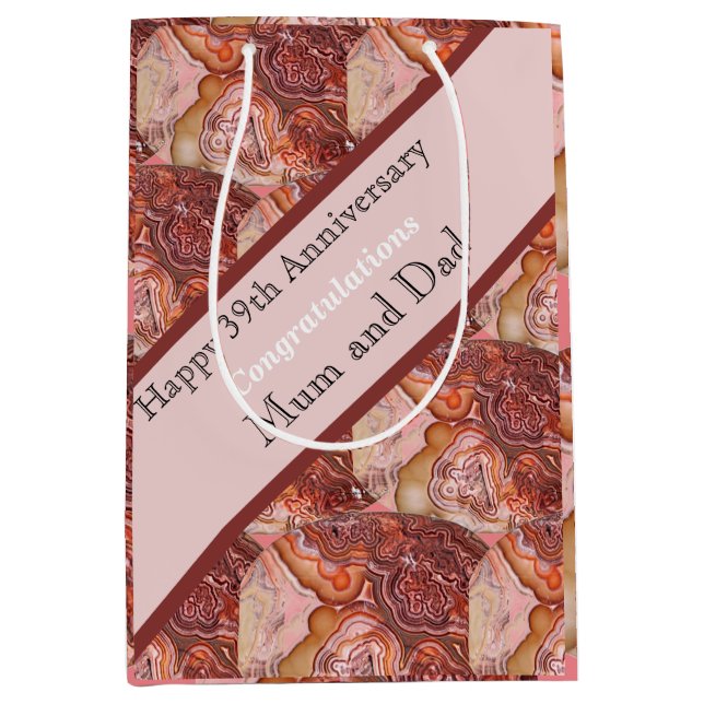 Sac Cadeau Moyen Carte d'âge du 39e anniversaire du Mariage (Devant)