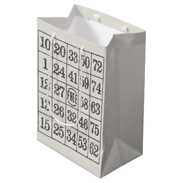 Sac Cadeau Moyen Carte de Bingo dégradée (Devant Angle)