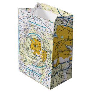 Sac Cadeau Moyen Carte de navigation aérienne de Los Angeles