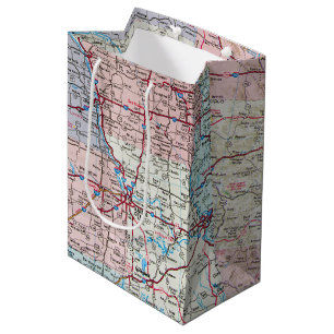 Sac Cadeau Moyen Carte du Midwest américain