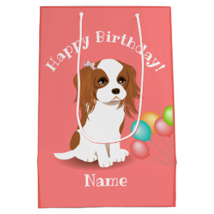 Sac Cadeau Moyen Cavalier Roi Charles Espagnol Rose Joyeux Annivers