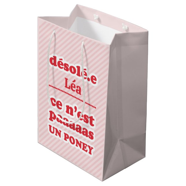 Sac Cadeau Moyen Ce n'est pas un poney (Dos Angle)